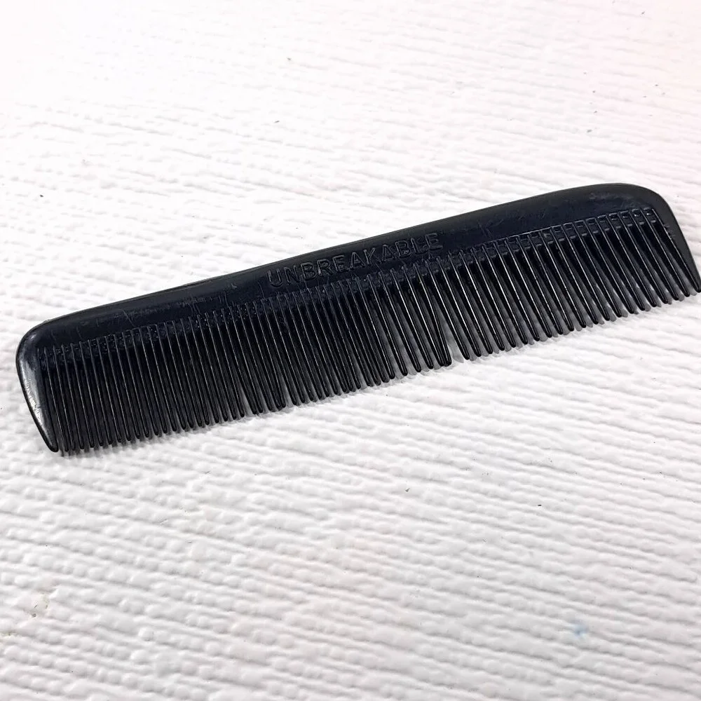 Vintage Ace Unbreakable Plastic Black Hard Rubber hair Comb USA Pocket Purse‎ 5